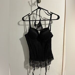 Elegant Black Lace Bustier